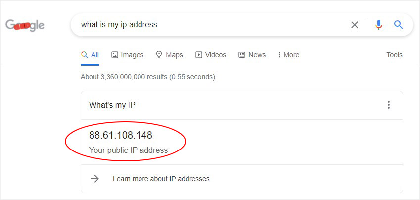 how to check my IP address