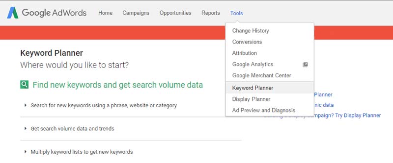 using google keyword planner with opencart