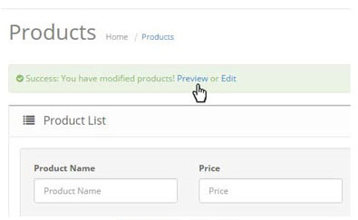 Preview product from Admin, Edit from Frontend
